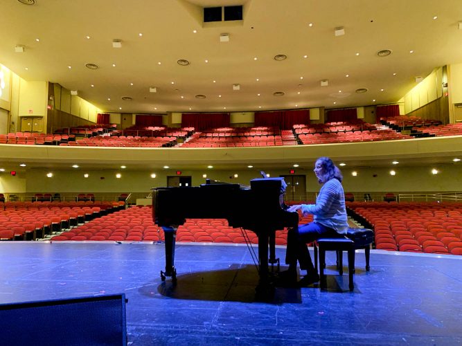 The Fine Arts Department of East Aurora High School has a new piano.