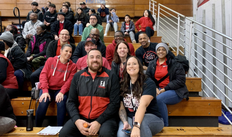 EAHS Staff Supporting the basketball teams