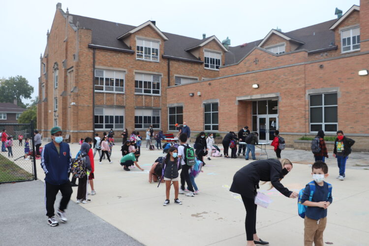 East Aurora High School Bardwell community celebrates Walk to School Day