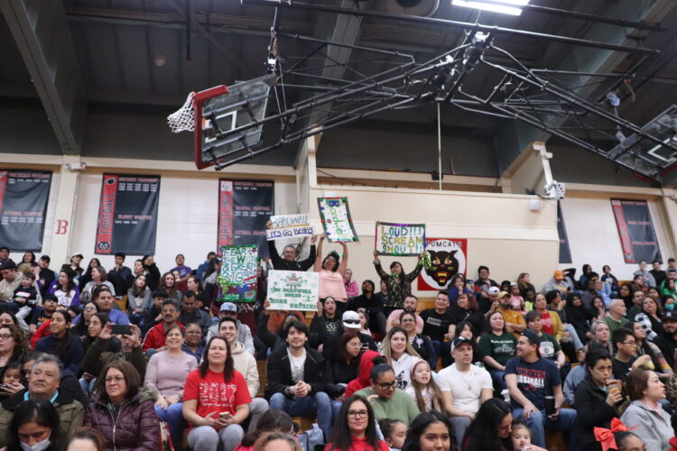 Fans cheer for Bardwell Cheerleaders.