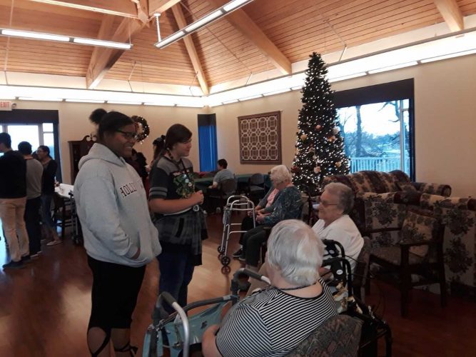 Tri-M sings to residents of Sunnymere Nursing Home.