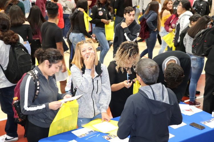 Students enjoying the College Fair.
