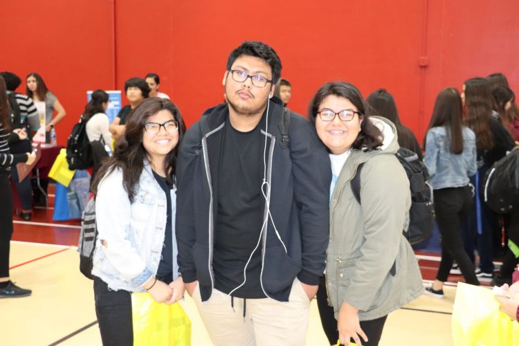 Students enjoying the college fair.